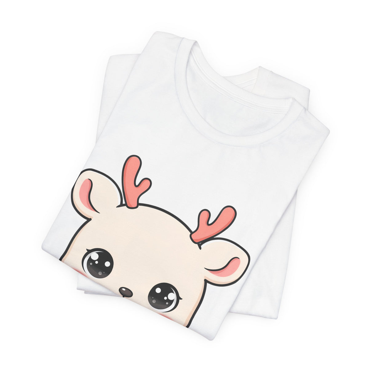 Kawaii Reindeer Christmas T-Shirt for Holiday Cheer