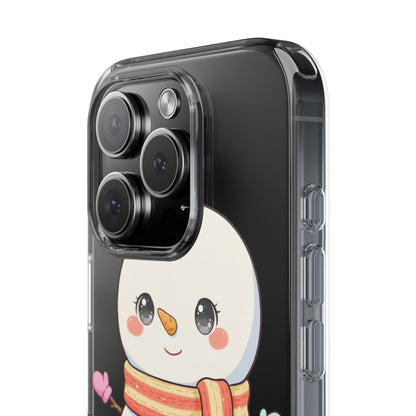 Kawaii Snowman Phone Case – Cute Christmas Clear Case