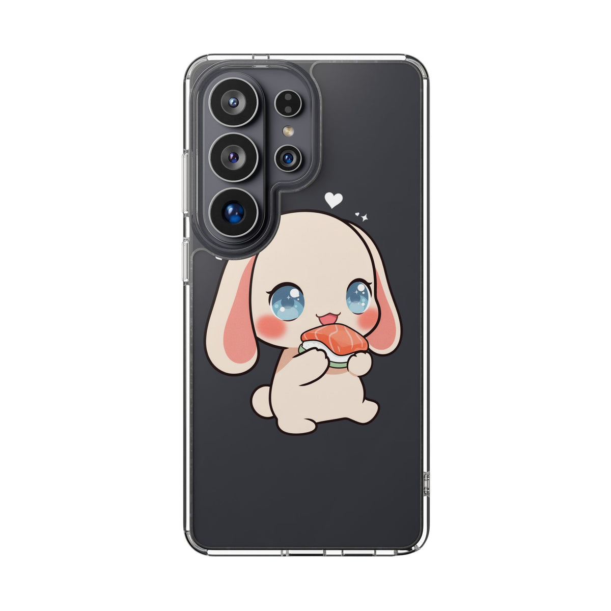 Kawaii Bunny Sushi Phone Case, Clear Impact-Resistant