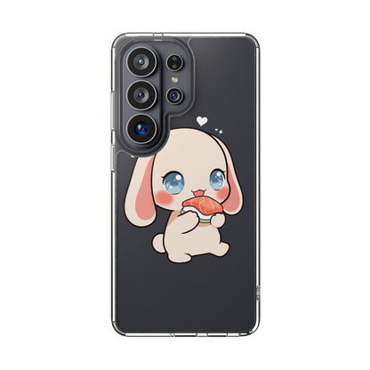 Kawaii Bunny Sushi Phone Case, Clear Impact-Resistant