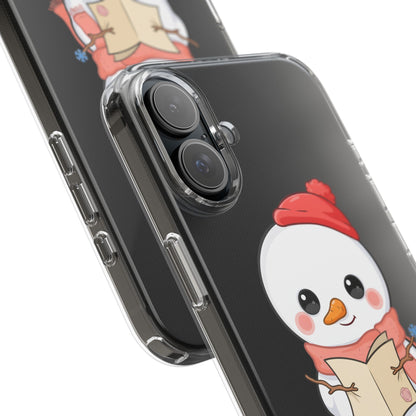 Kawaii Snowman Phone Case Reading to Santa