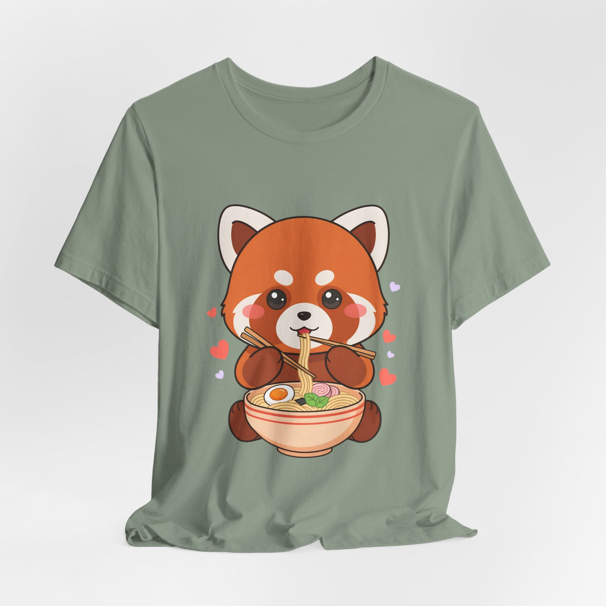 Kawaii Red Panda Ramen T-Shirt for Cozy Foodie Style