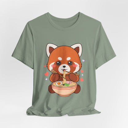 Kawaii Red Panda Ramen T-Shirt for Cozy Foodie Style