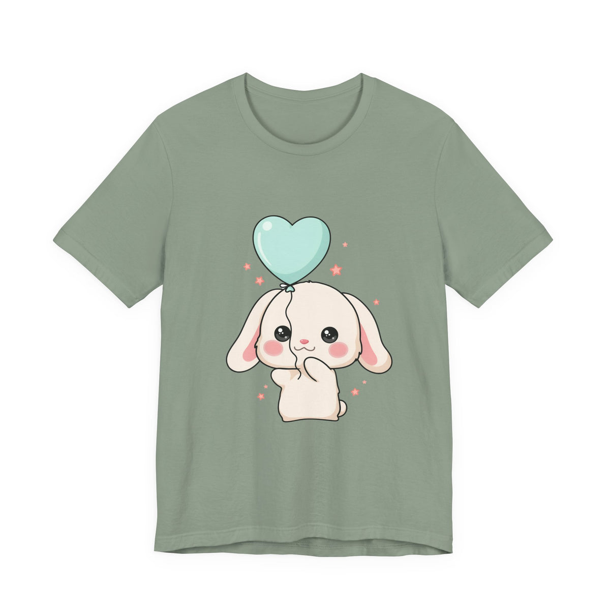 Kawaii Bunny T-Shirt with Balloon – Cute Chibi Rabbit Tee