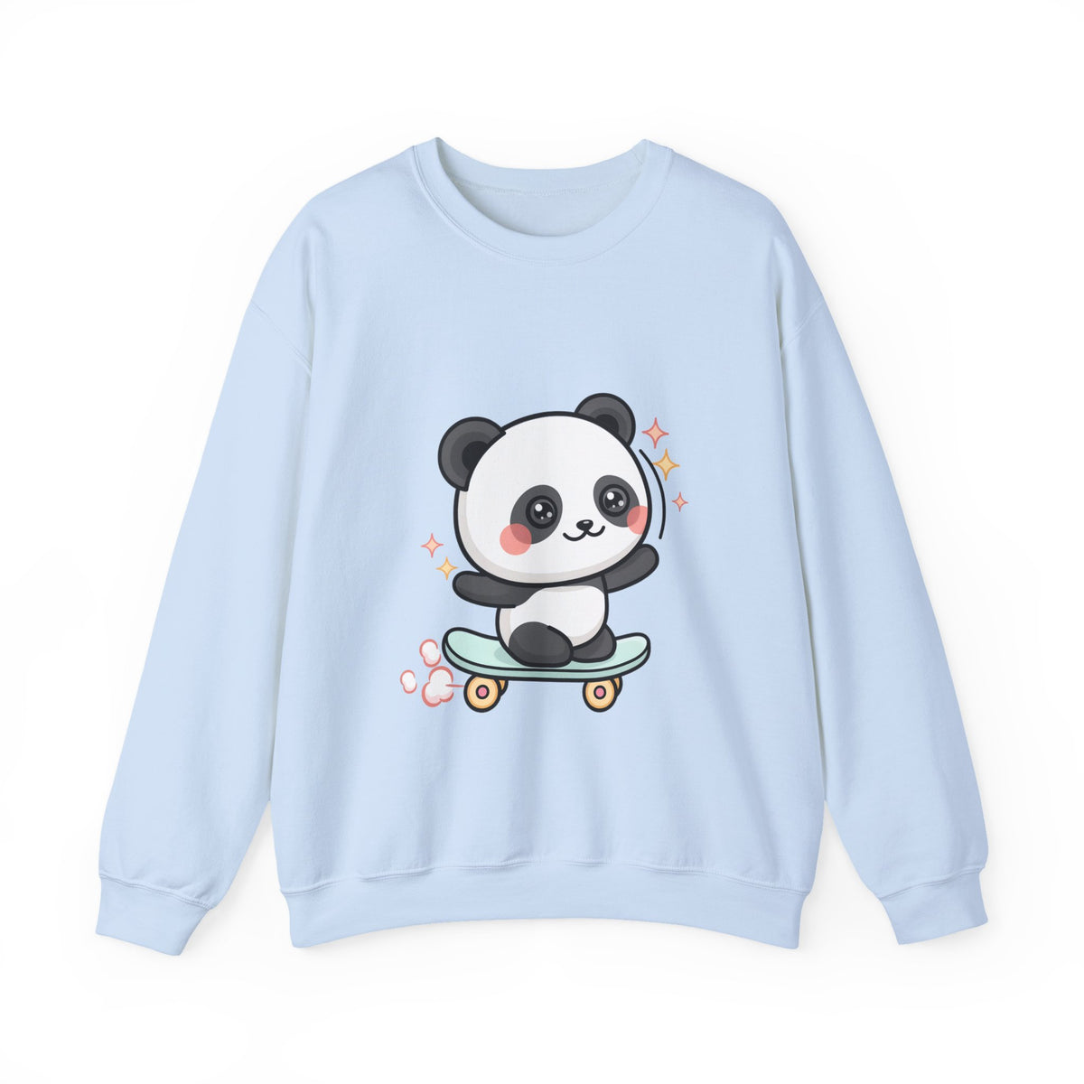 Kawaii Panda Skateboard Sweatshirt, Cute Chibi Panda