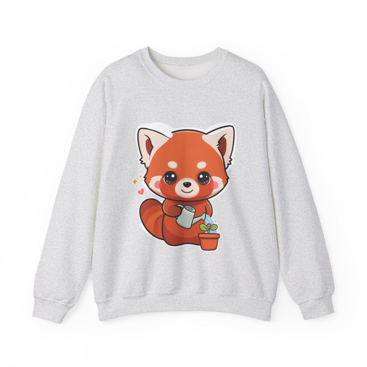 Kawaii Red Panda Sweatshirt, Cute Plant Lover Crewneck