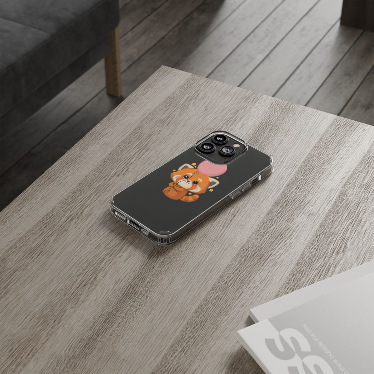 Kawaii Red Panda Clear Impact-Resistant Case with Balloon
