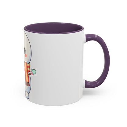 Kawaii Snowman Christmas Mug, Cute Holiday Accent Coffee Mug