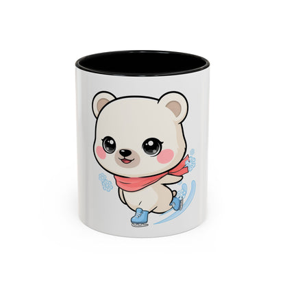 Polar Bear Ice Skating Mug – Cute Accent Coffee Mug