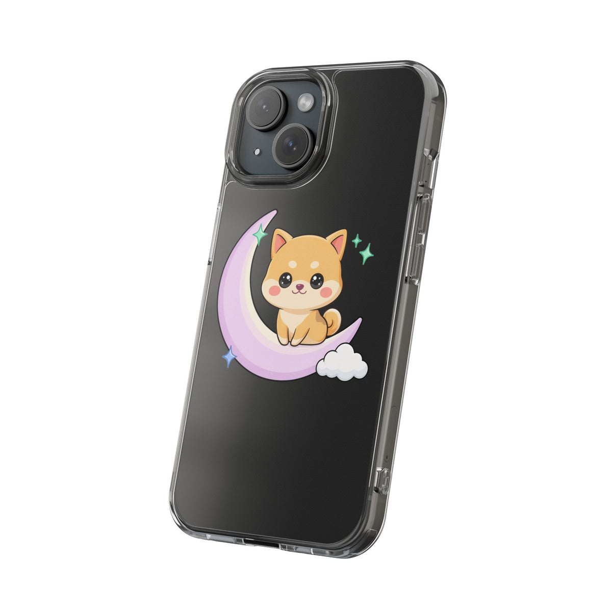 Kawaii Shiba Inu Phone Case – Crescent Moon Cutie