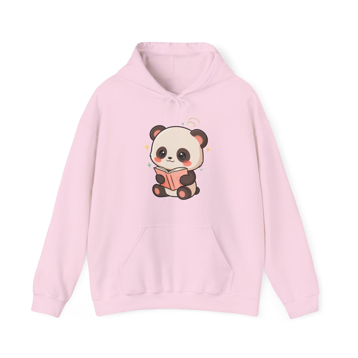 Kawaii Panda Reading Hoodie, Cozy Book Lover Sweatshirt