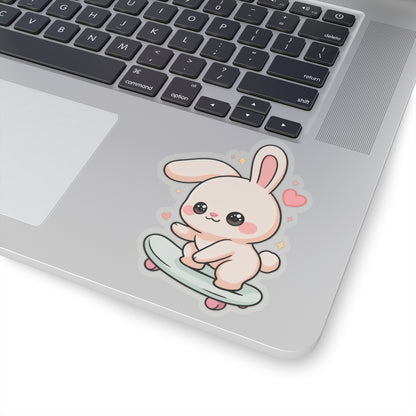 Kawaii Bunny Skateboard Sticker for Laptop and Journal