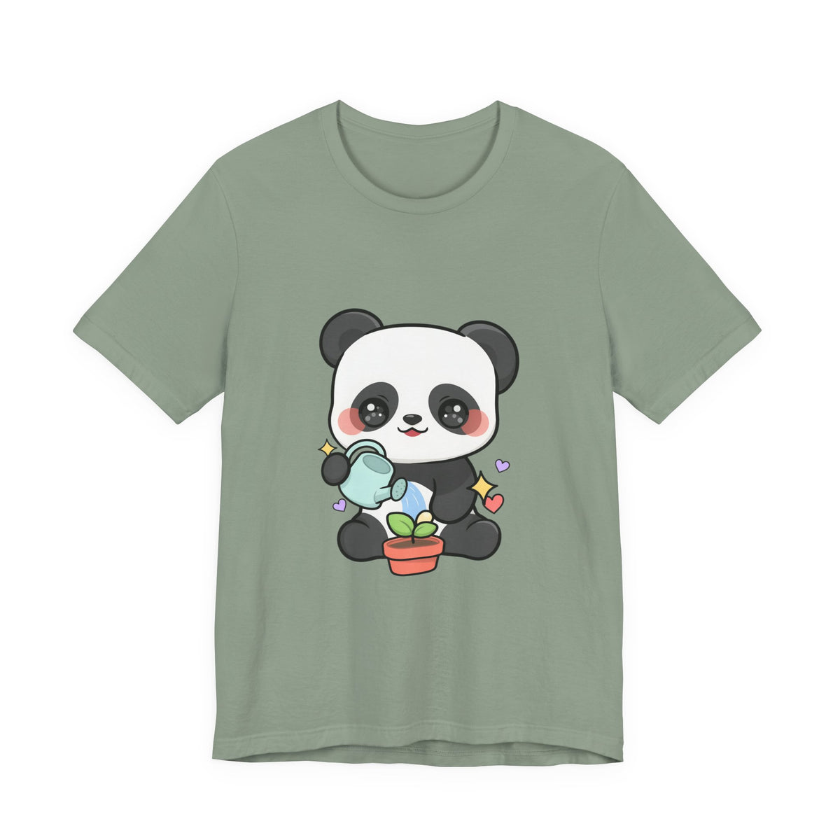Kawaii Panda T-Shirt, Cute Plant Lover Gift