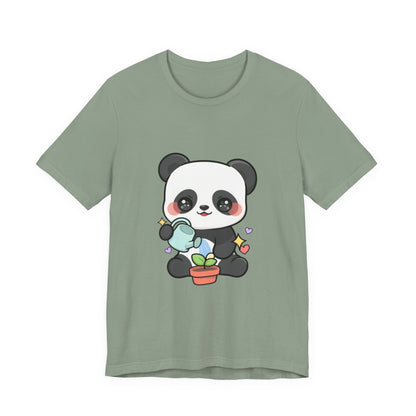 Kawaii Panda T-Shirt, Cute Plant Lover Gift