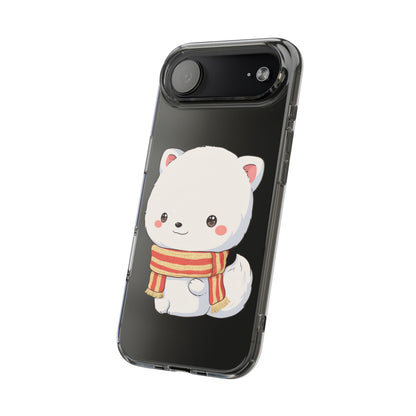 Kawaii Arctic Fox Phone Case, Cozy Christmas Scarf