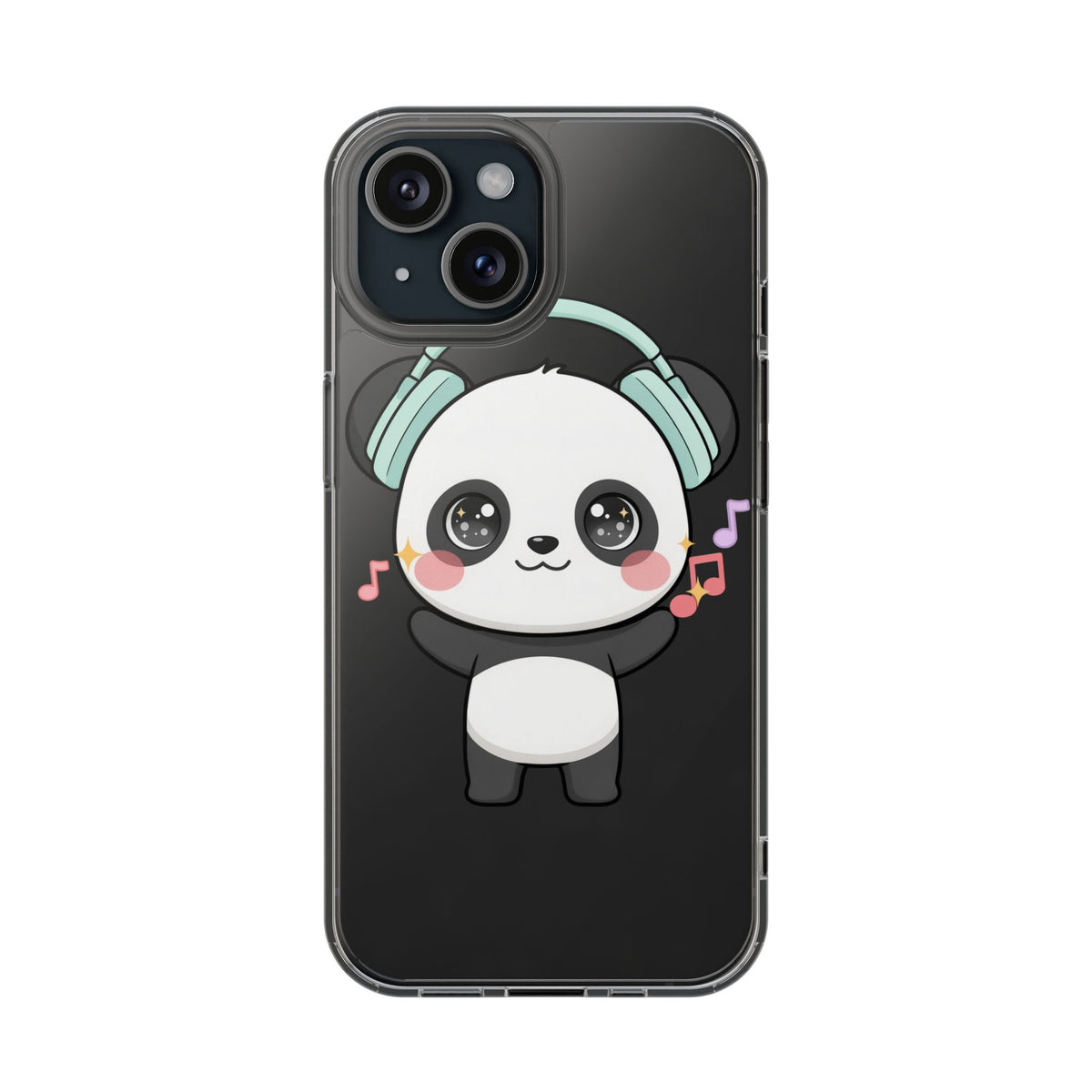 Kawaii Panda Phone Case with Headphones