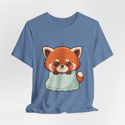 Kawaii Red Panda T-Shirt, Cozy Blanket Chibi Animal Tee