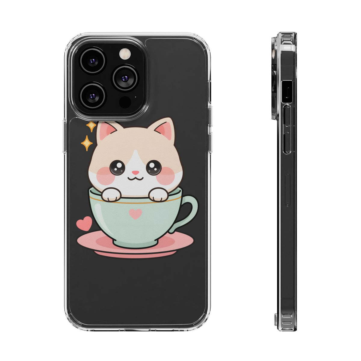 Kawaii Cat Phone Case, Cute Teacup Kitty Gift