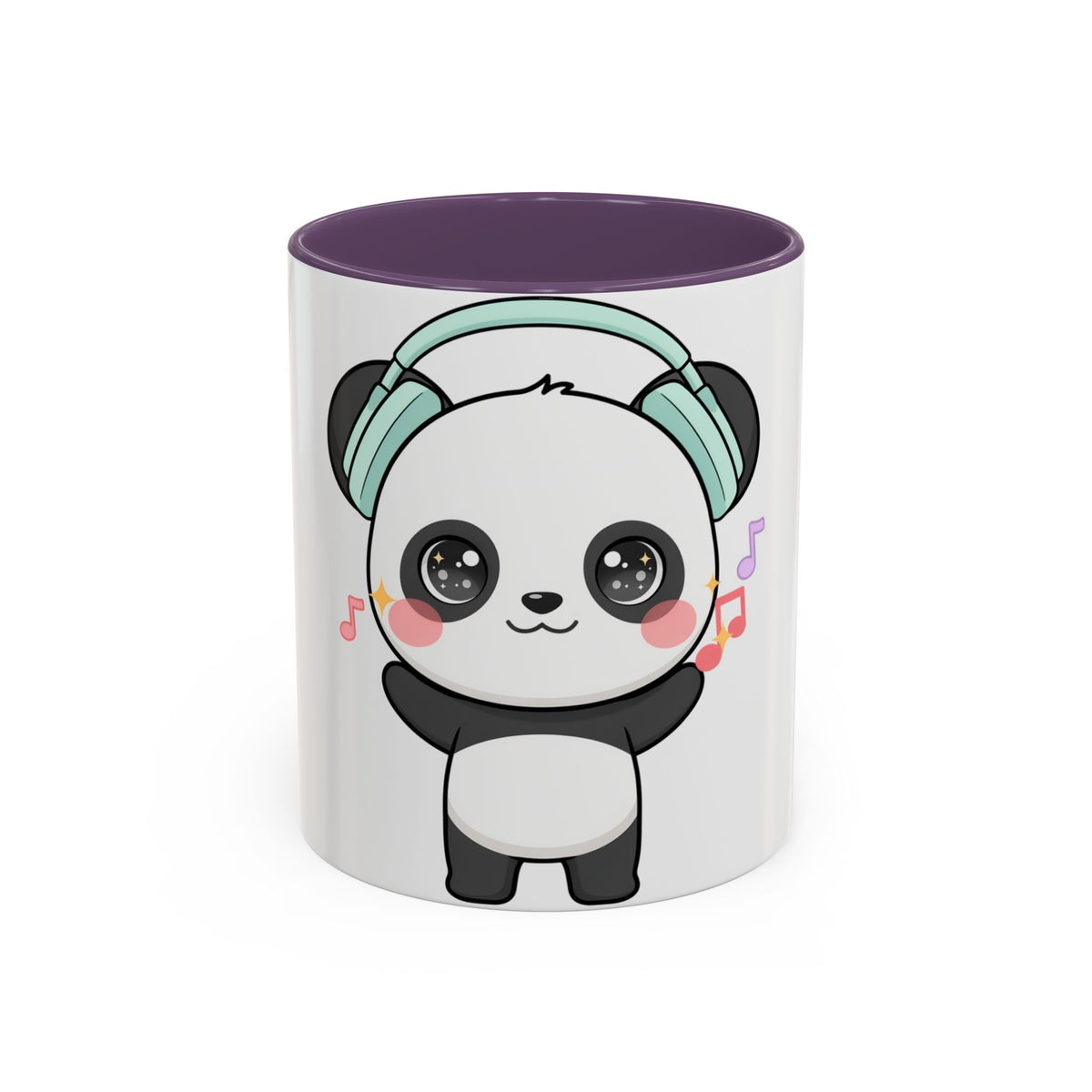 Kawaii Panda Music Mug, Colorful Accent Coffee Mug