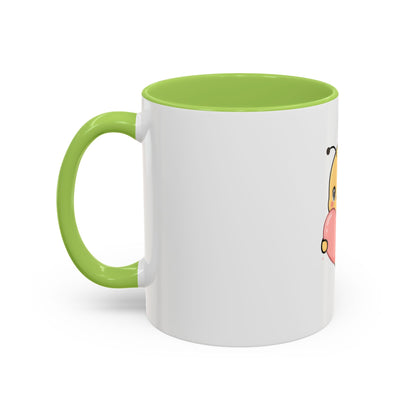 Kawaii Bee Accent Coffee Mug with Pink Heart