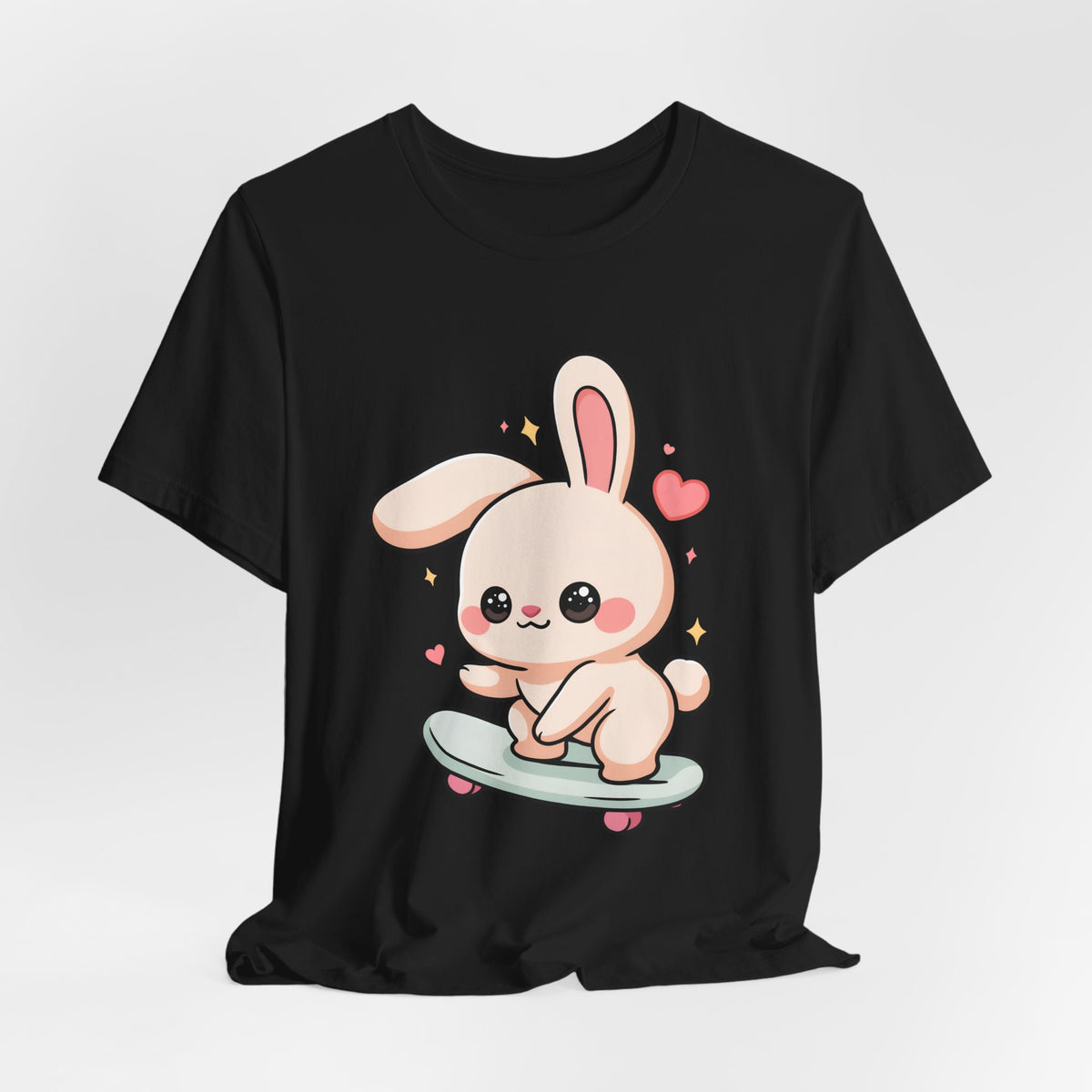 Kawaii Bunny Skateboard T-Shirt for Cute Style Fans