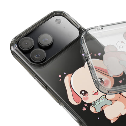 Kawaii Bunny Gamer Clear Impact-Resistant Phone Case