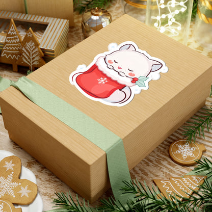Kawaii Arctic Fox Christmas Sticker for Cozy Holiday Fans
