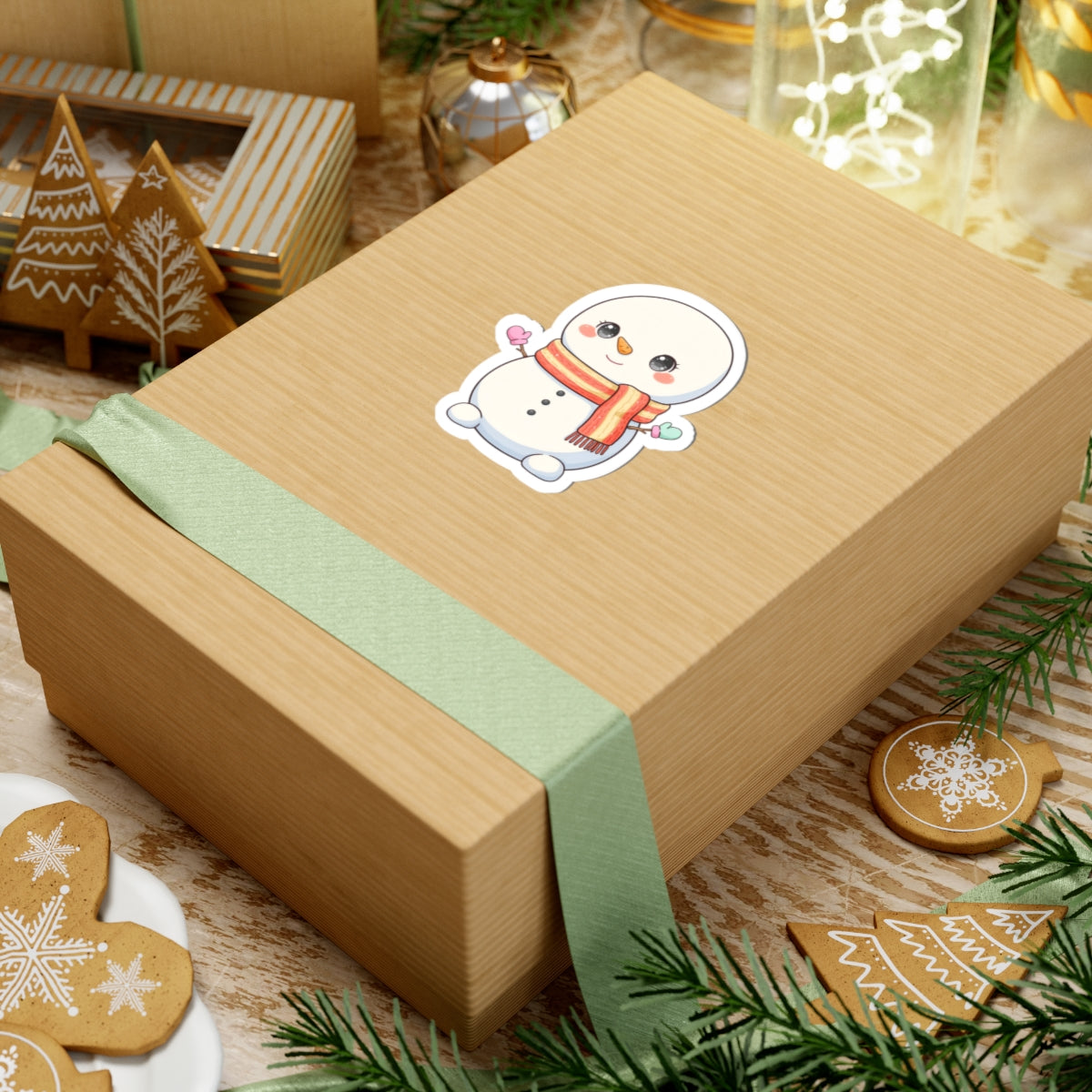 Kawaii Snowman Christmas Sticker for Holiday Gifts
