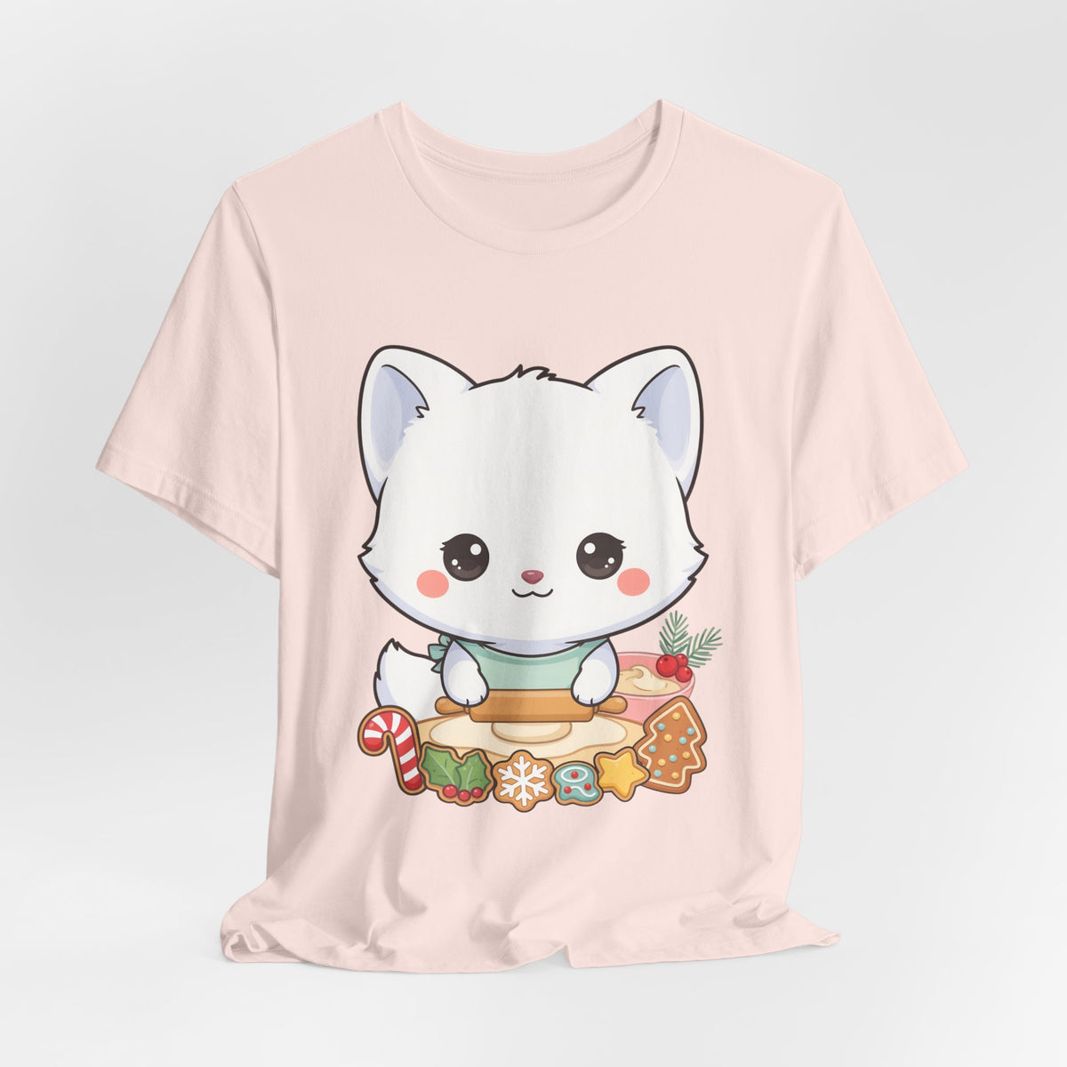 Kawaii Arctic Fox Christmas Baking T-Shirt