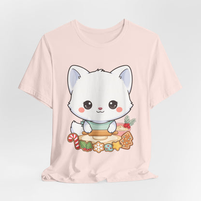 Kawaii Arctic Fox Christmas Baking T-Shirt
