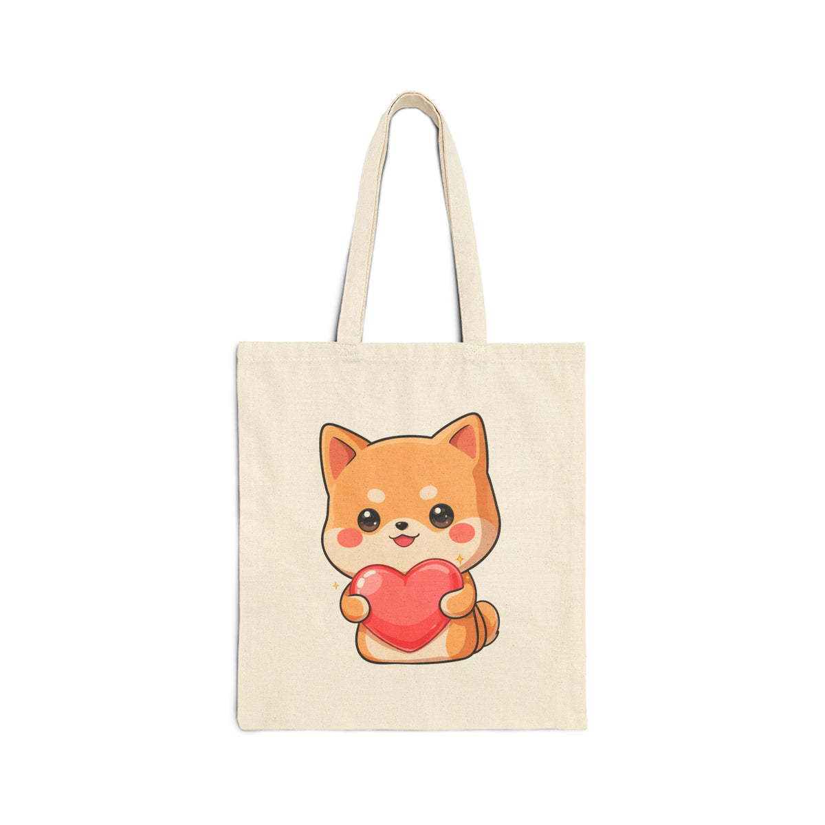 Shiba Inu Valentine Tote Bag, Cute Kawaii Heart Gift