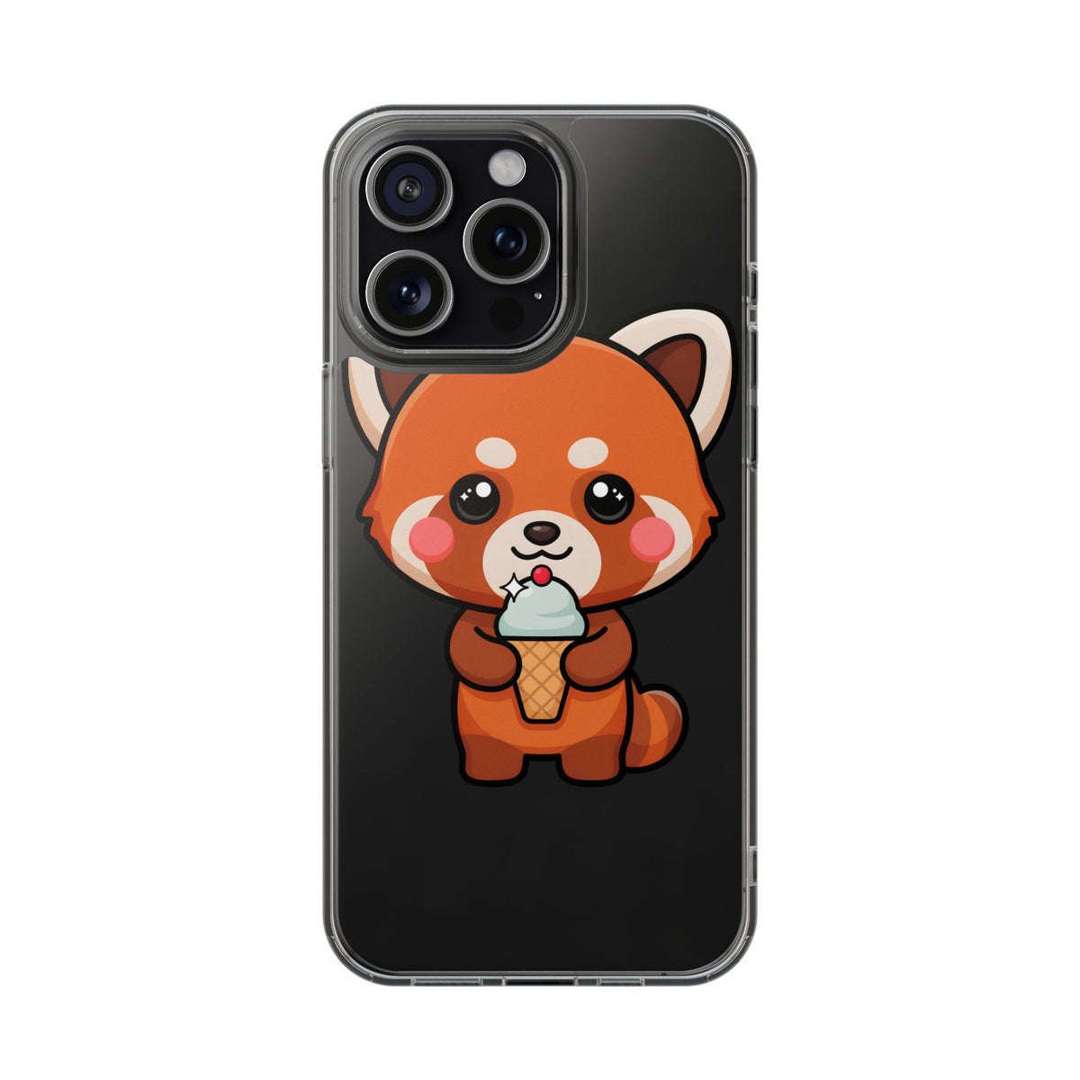 Kawaii Red Panda Phone Case with Ice Cream