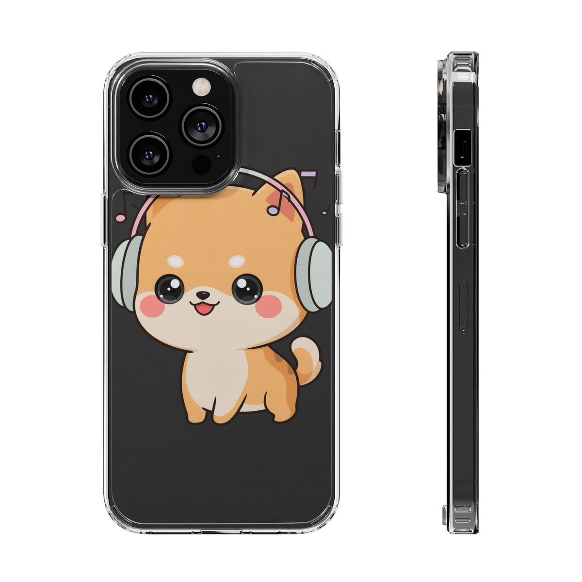 Kawaii Shiba Inu Phone Case – Music Lover Clear Case