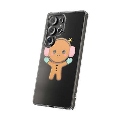 Kawaii Gingerbread Phone Case, Cute Winter Character