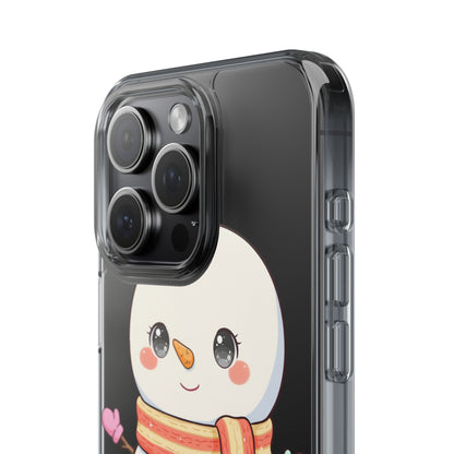 Kawaii Snowman Phone Case – Cute Christmas Clear Case