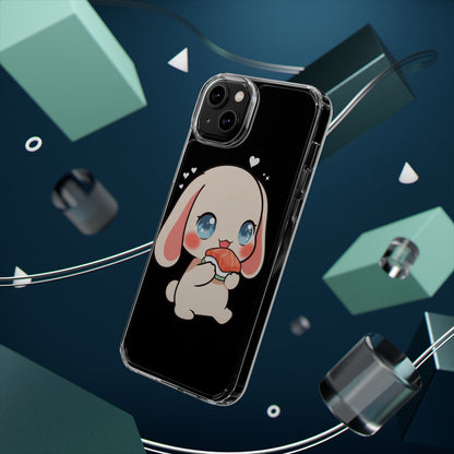Kawaii Bunny Sushi Phone Case, Clear Impact-Resistant