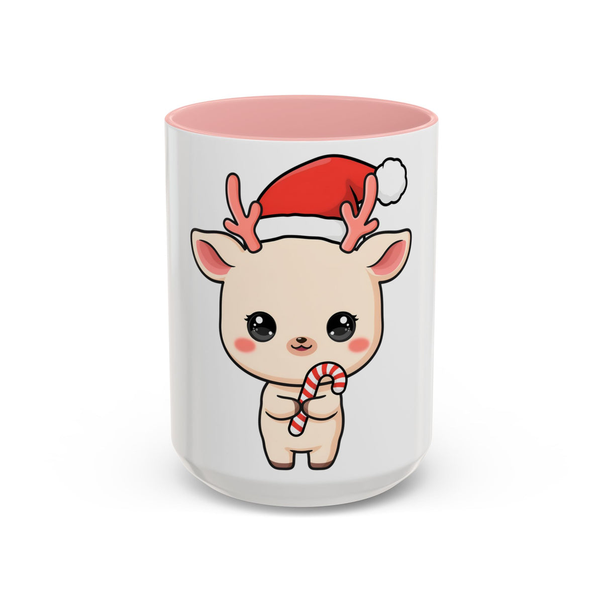 Kawaii Reindeer Christmas Accent Coffee Mug