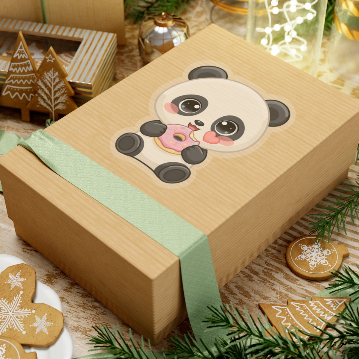 Kawaii Panda Sticker, Cute Donut Lover Vinyl Decal