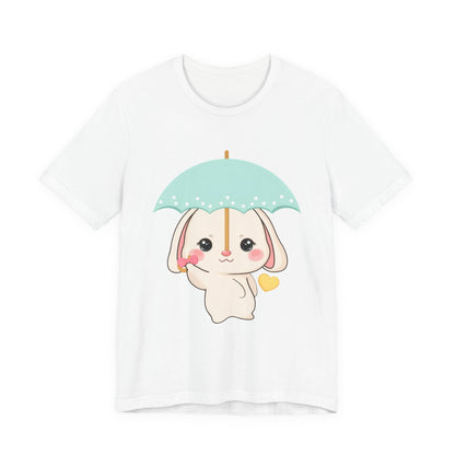 Kawaii Bunny T-Shirt, Cute Umbrella Rabbit Tee