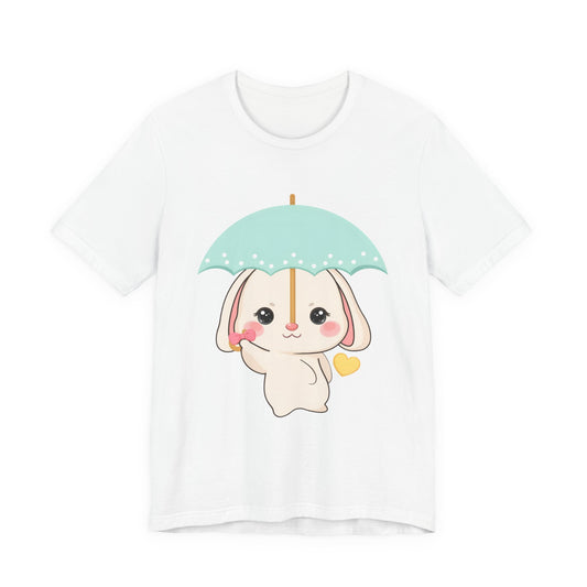 Kawaii Bunny T-Shirt, Cute Umbrella Rabbit Tee