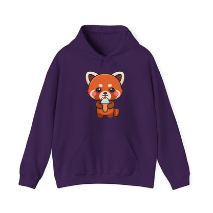 Red Panda Ice Cream Hoodie, Kawaii Animal Sweatshirt