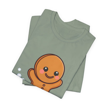 Gingerbread Man T-Shirt – Kawaii Holiday Sledding