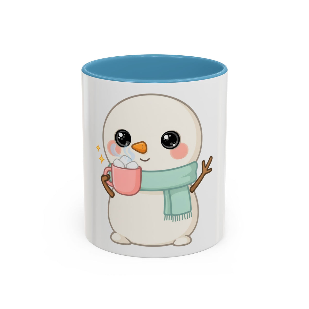 Kawaii Snowman Accent Coffee Mug for Cozy Cocoa Fans