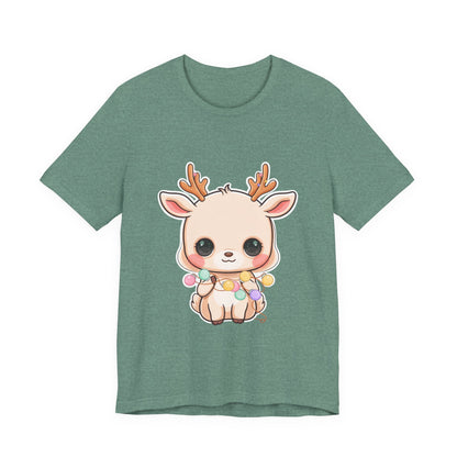 Kawaii Reindeer T-Shirt for Cozy Holiday Errands