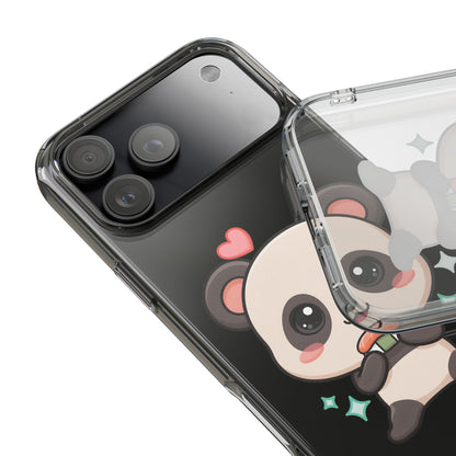 Kawaii Panda Sushi Phone Case, Clear Impact-Resistant Case
