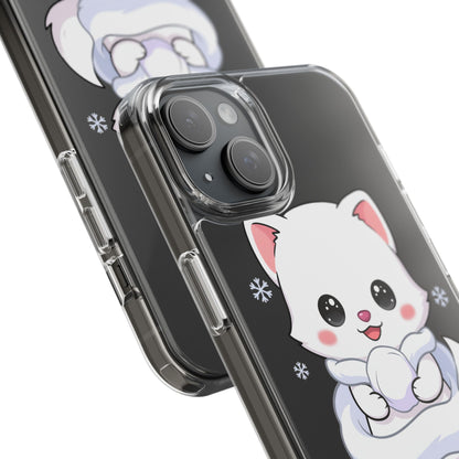 Kawaii Arctic Fox Phone Case, Cute Snow Day Gift