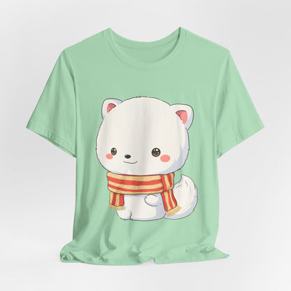 Kawaii Arctic Fox Christmas Tee for Cute Holiday Fans