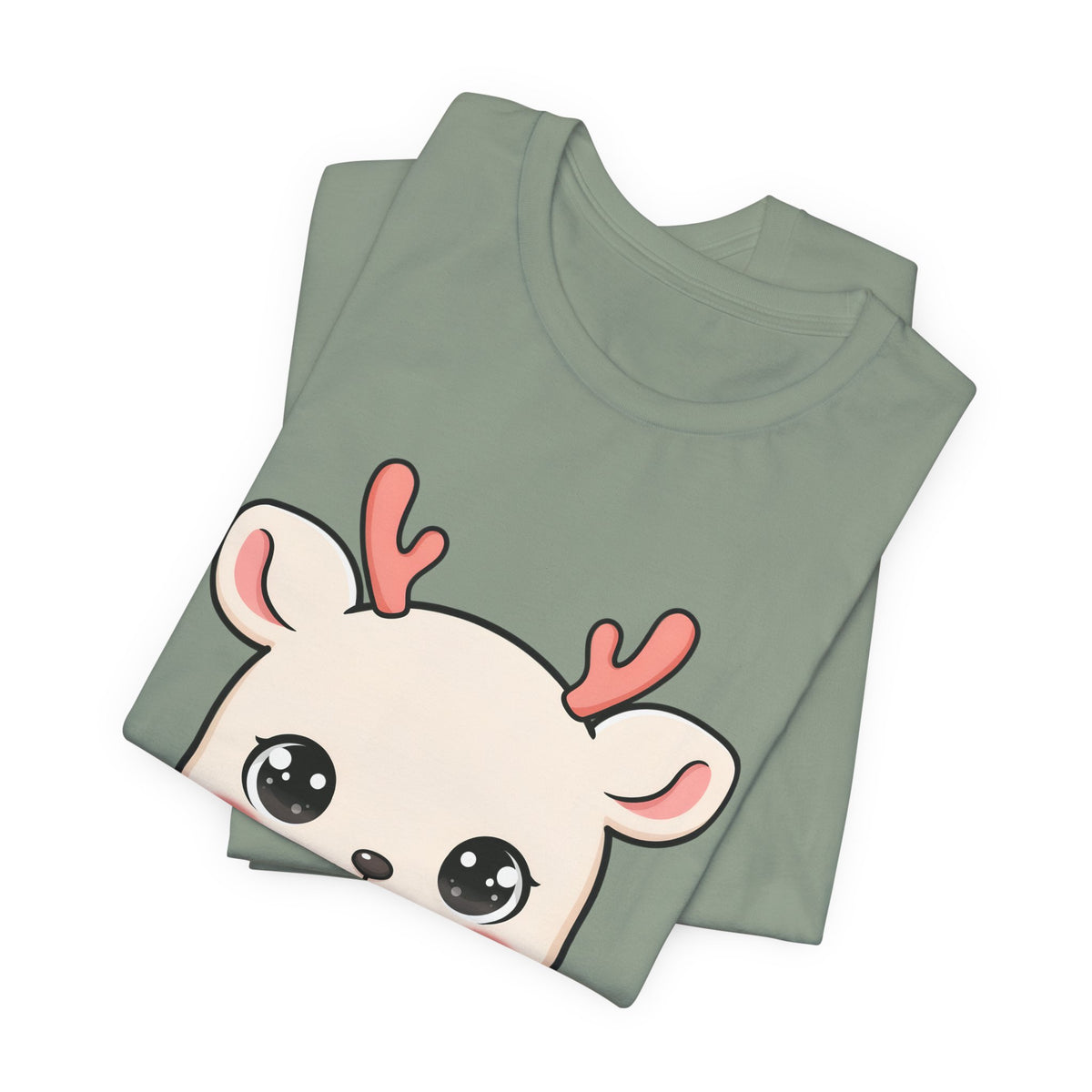 Kawaii Reindeer Christmas T-Shirt for Holiday Cheer