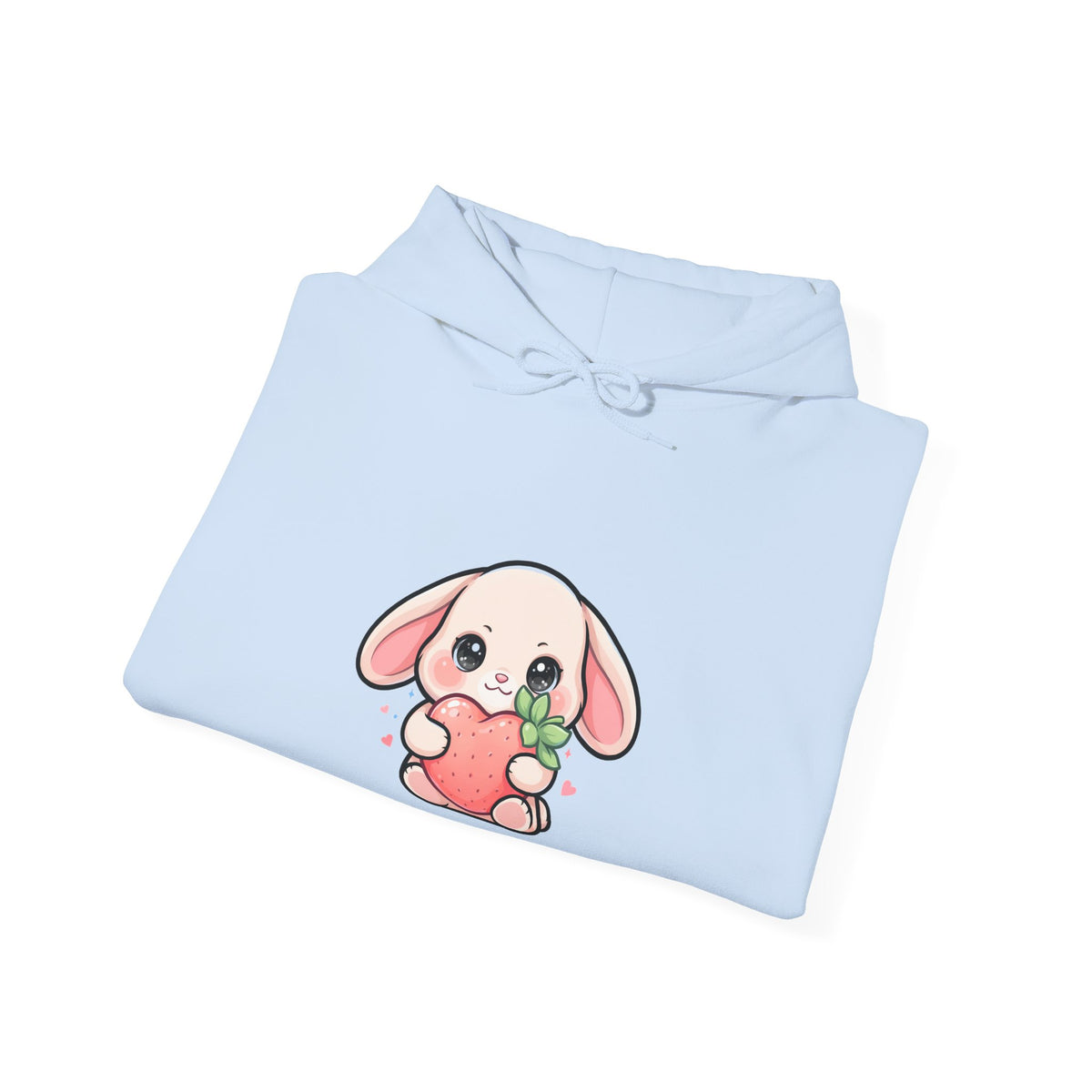 Kawaii Bunny Strawberry Hoodie, Cute Unisex Sweatshirt