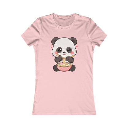 Kawaii Panda Ramen Women's Tee, Cute Noodle Lover Shirt